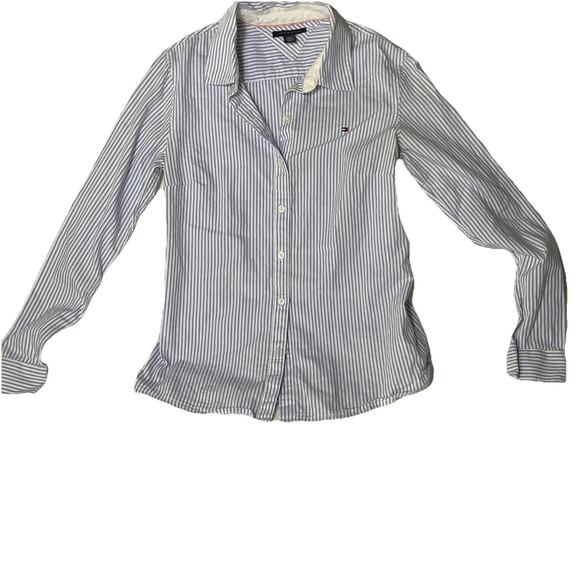 Tommy Hilfiger Tops - Tommy Hilfiger Top Women's PS Blue Striped Cotton Button Up Shirt - EUC